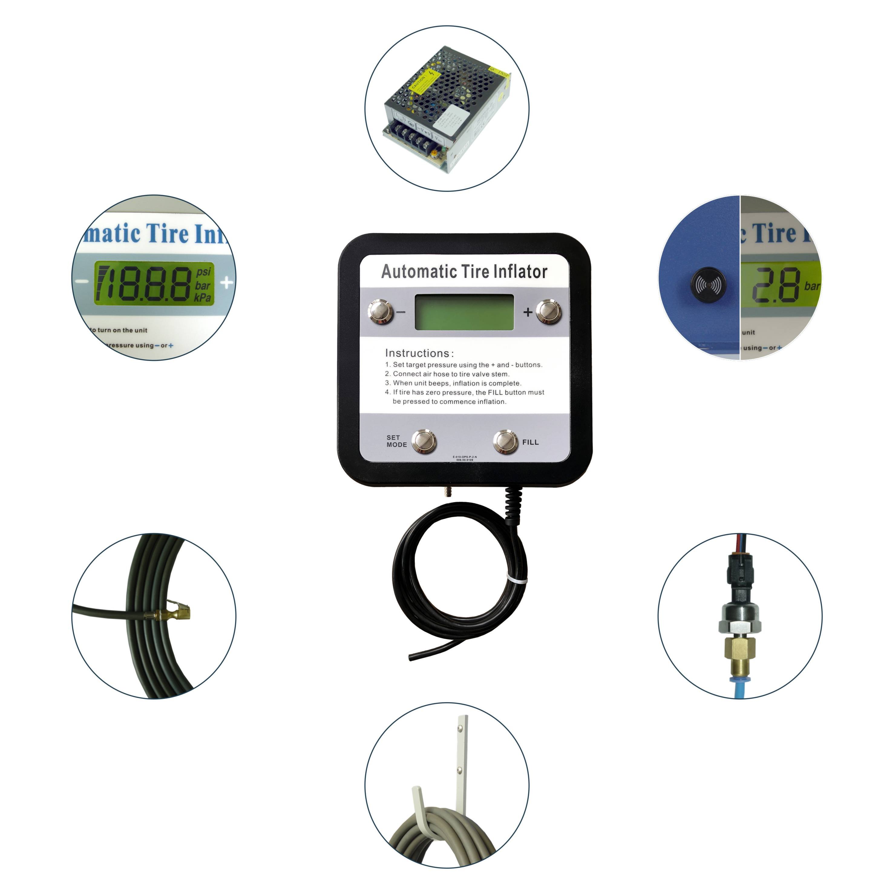 G5 Air Machine Tyre Pressure Gauges Truck Tires for Cars Bus Parts Cheap Wall Mounted Digital Tire Inflator